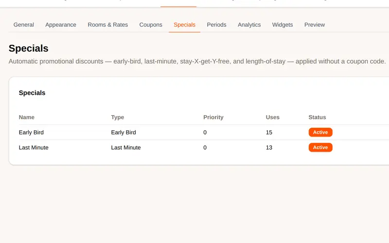 Promo codes in Accommador