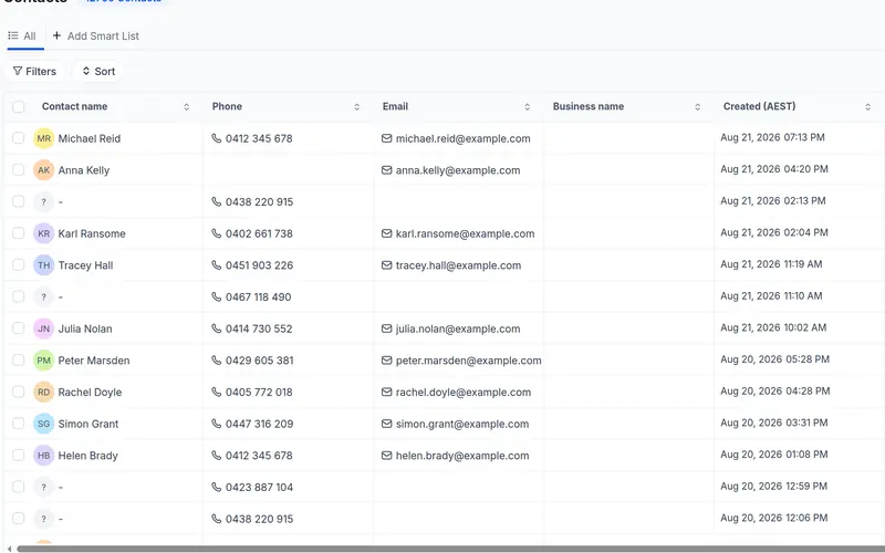Guest database in Accommador