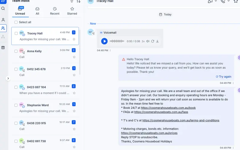 One guest inbox in Accommador