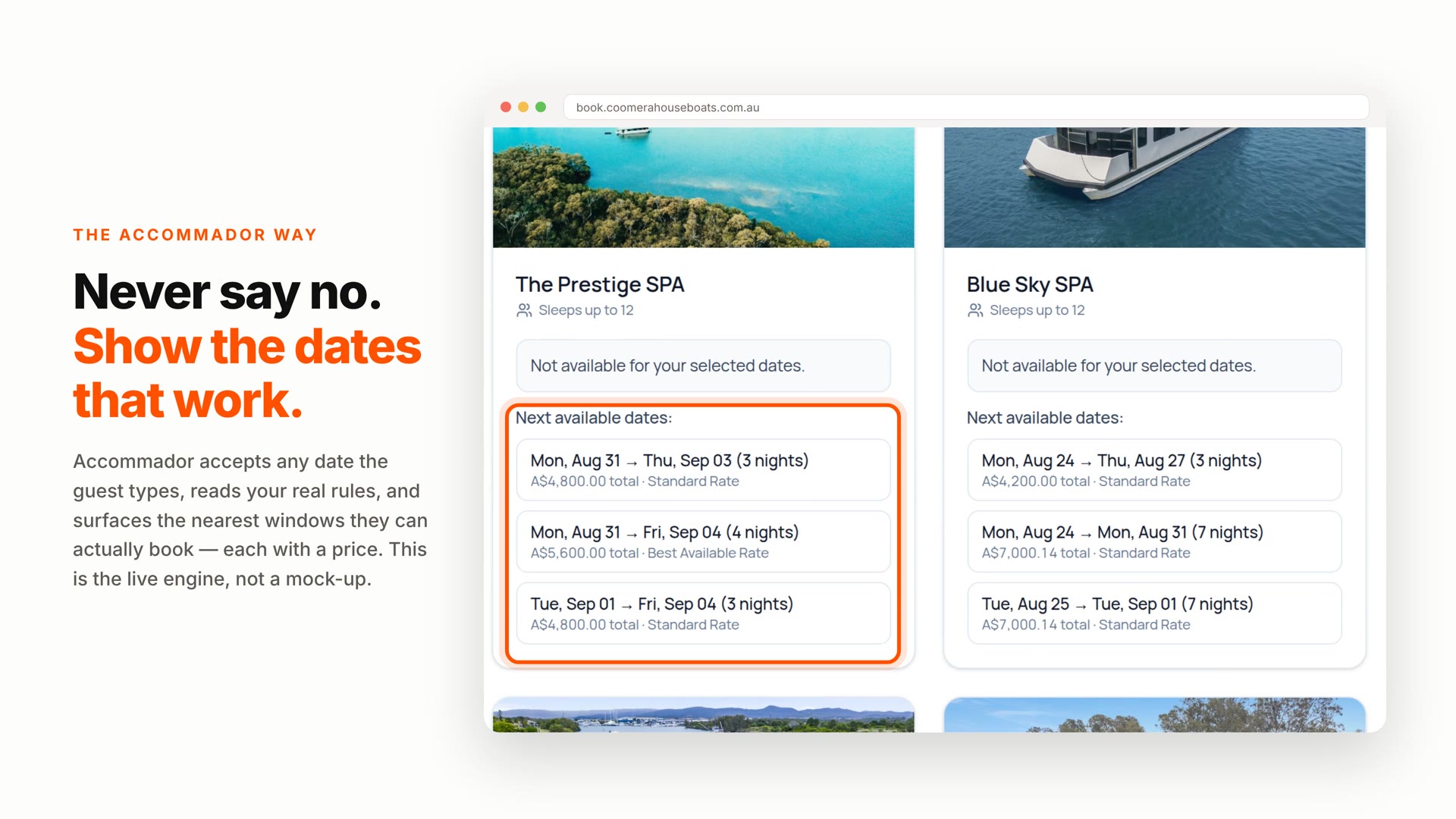 Preview of the Accommador closest-date search explainer