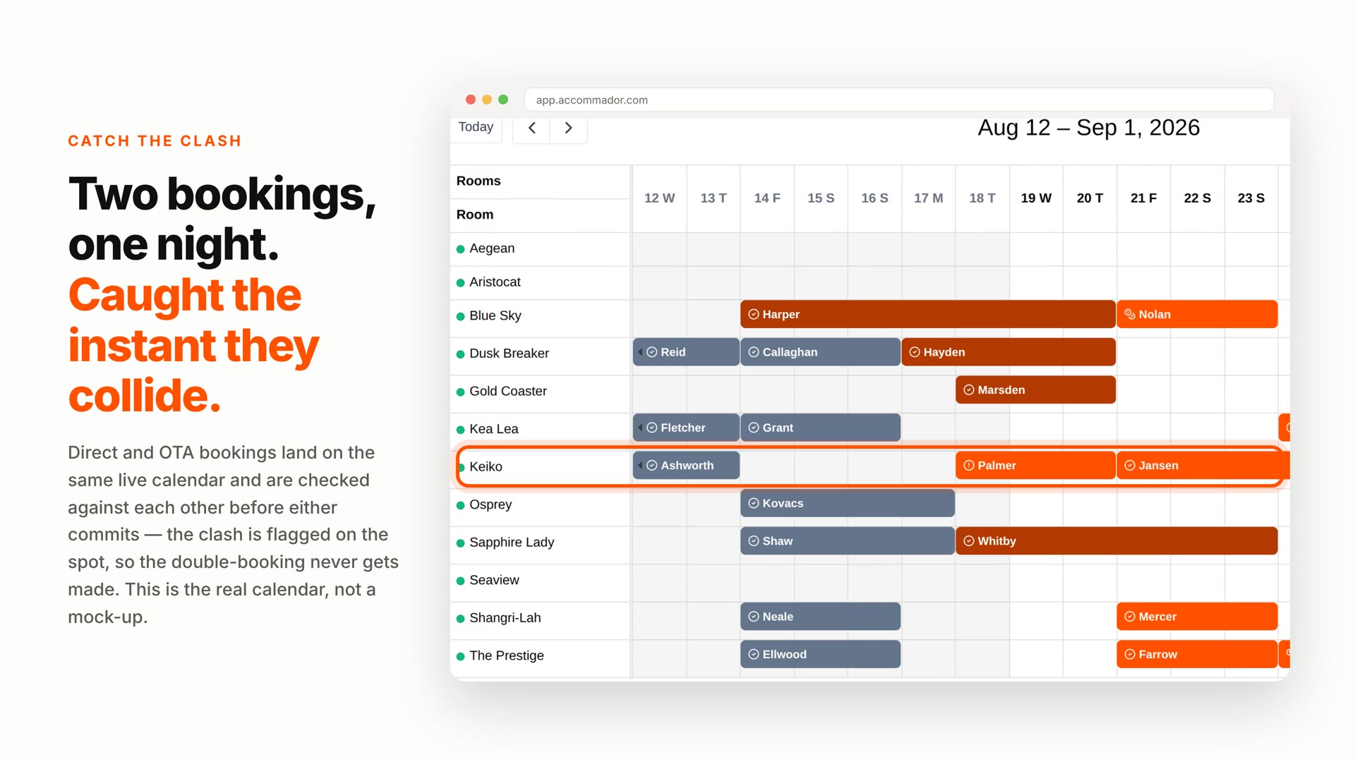 Preview of the Accommador double-booking protection explainer