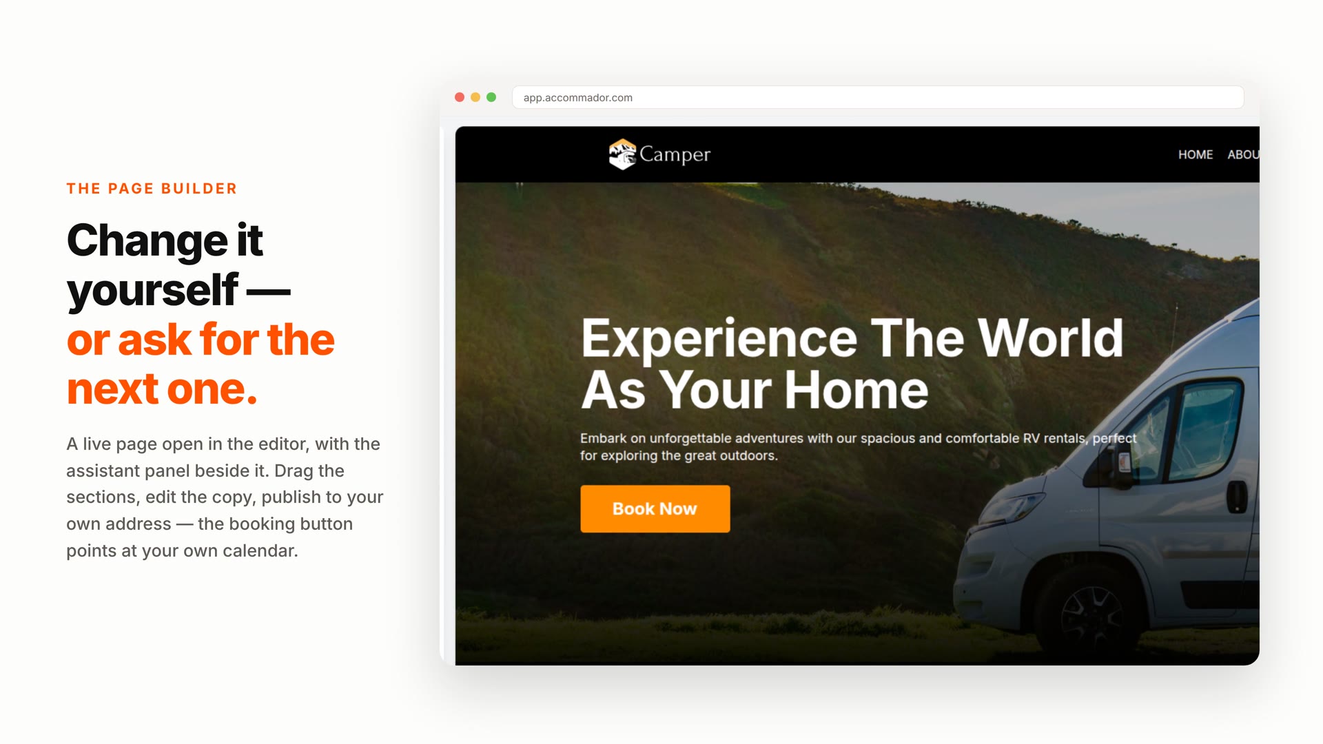 Preview of the Accommador website & promo pages explainer