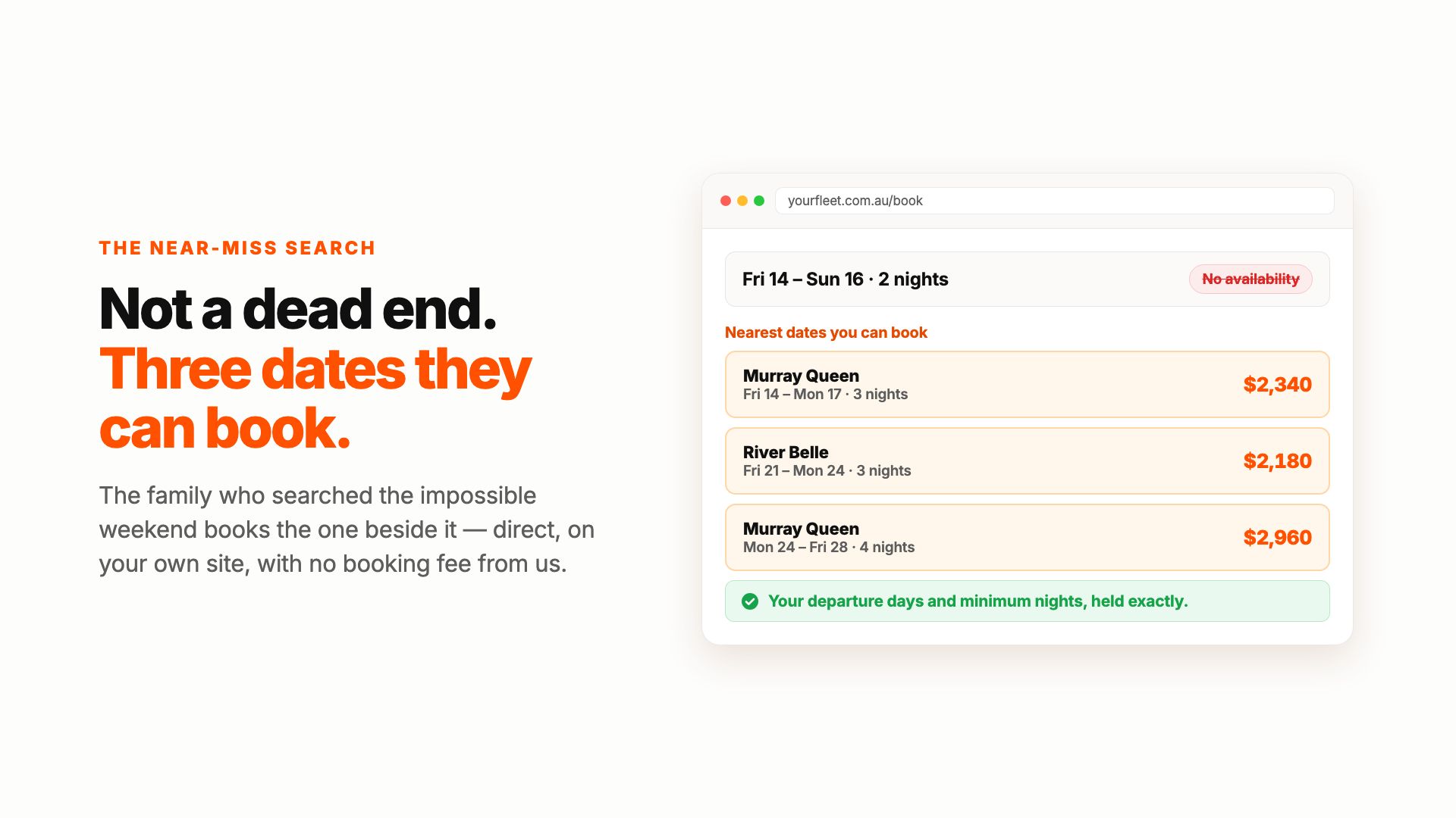 Preview of the Accommador houseboat booking software explainer