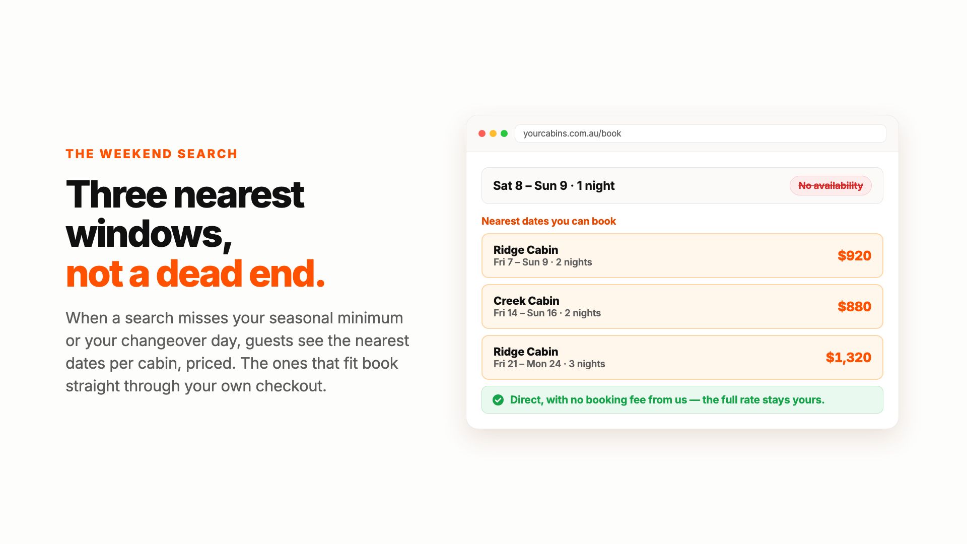Preview of the Accommador cabin & lodge booking software explainer